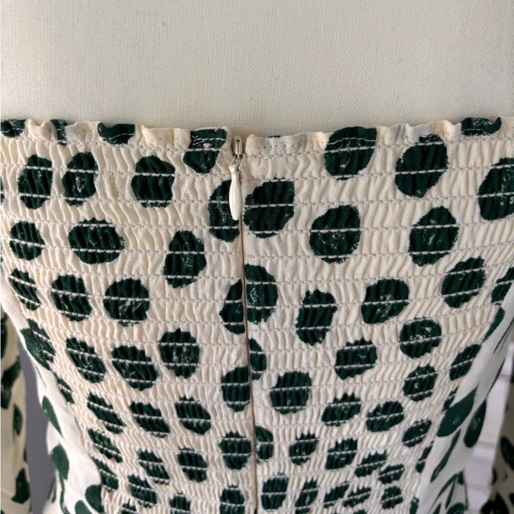 REFORMATION Hilda Dress green and white dots size 4 EUC - Picture 11 of 14